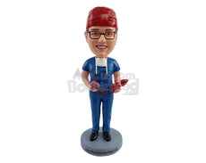 Custom Bobblehead Female Medical Surgeon wearing scrubs and holding organs in both hands - Careers & Professionals Medical Doctors Personalized Bobblehead & Action Figure