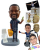 Custom Bobblehead Plumber guy finishing fixing a toilet issue holding a tool's box - Careers & Professionals Corporate & Executives Personalized Bobblehead & Action Figure