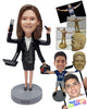 Custom Bobblehead Multitasking female office worker ready to to a million thing at the same time - Careers & Professionals Corporate & Executives Personalized Bobblehead & Action Figure