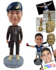 Custom Bobblehead Foreign soldier on duty wearing his combat uniform with his pistol on the side - Careers & Professionals Arms Forces Personalized Bobblehead & Action Figure