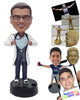 Custom Bobblehead Super male doctor ripping his scrubs uniform wearing some cool shoes with a pen holder on the base - Careers & Professionals Medical Doctors Personalized Bobblehead & Action Figure
