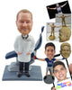 Custom Bobblehead Nice optometrist doctor with both hands inside lab coat with chair on the back and goggles around the neck - Careers & Professionals Optometrists Personalized Bobblehead & Action Figure