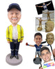 Custom Bobblehead Police Officer Wearing His Fashionable Tracksuit - Careers & Professionals Arm Forces Personalized Bobblehead & Cake Topper