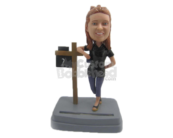 Custom Bobblehead Gorgeous Realtor Selling Property Wearing Trendy Dress And Jeans - Careers & Professionals Real Estate Agents Personalized Bobblehead & Cake Topper