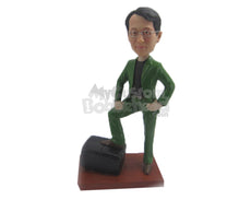 Custom Bobblehead Corporate Dude In Elegant Jacket And Pants - Careers & Professionals Corporate & Executives Personalized Bobblehead & Cake Topper