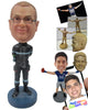 Custom Bobblehead Cool Guy Eager To Race Wearing His Racing Attire - Careers & Professionals Car Racers Personalized Bobblehead & Cake Topper