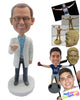 Custom Bobblehead Male Dentist Holding A Denture Prop - Careers & Professionals Dentists Personalized Bobblehead & Cake Topper