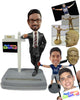 Custom Bobblehead Male Real Estate Agent In Trendy Suit Standing By Sign - Careers & Professionals Real Estate Agents Personalized Bobblehead & Cake Topper