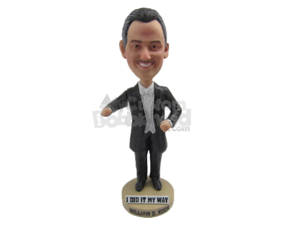 Custom Bobblehead Orchestra Director Wearing Jacket And Bow Tie - Careers & Professionals Lawyers Personalized Bobblehead & Cake Topper