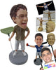 Custom Bobblehead Cool Dude With A Broom Wearing T-Shirt And Jeans - Careers & Professionals Casual Males Personalized Bobblehead & Cake Topper