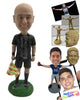 Custom Bobblehead Soccer Sideline Referee Assistant With Flag In Hand - Sports & Hobbies Coaching & Refereeing Personalized Bobblehead & Cake Topper