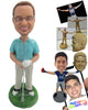 Custom Bobblehead Golfer Standing With A Golf Club And Posing For Pictures - Sports & Hobbies Golfing Personalized Bobblehead & Cake Topper