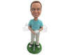 Custom Bobblehead Golfer Standing With A Golf Club And Posing For Pictures - Sports & Hobbies Golfing Personalized Bobblehead & Cake Topper