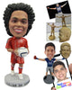 Custom Bobblehead Male Rugby Player With Ball In Hand - Sports & Hobbies Soccer Personalized Bobblehead & Cake Topper