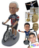 Custom Bobblehead Cyclist Walking Next To Road Bike Relaxing The Leg Muscles - Sports & Hobbies Cycling Personalized Bobblehead & Cake Topper