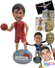 Custom Bobblehead Basketball Player With 2 Basketball One In His Hand And One Under His Foot - Sports & Hobbies Basketball Personalized Bobblehead & Cake Topper