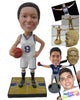 Custom Bobblehead Female Basketball Player With A Ball In Hand - Sports & Hobbies Basketball Personalized Bobblehead & Cake Topper