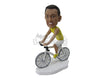 Custom Bobblehead Male Cyclist Riding His Fast Fancy Road Bike - Sports & Hobbies Cycling Personalized Bobblehead & Cake Topper
