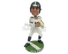 Custom Bobblehead Male Football Player Standing Strong With Ball In Hand - Sports & Hobbies Football Personalized Bobblehead & Cake Topper