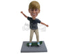 Custom Bobblehead Boy Skate Boarder Wearing Casual Outfit And Doing Some Tricks - Sports & Hobbies Skiing & Skating Personalized Bobblehead & Cake Topper