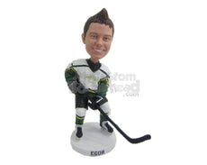 Custom Bobblehead Male Ice Hockey Player With His Hockey Gear On - Sports & Hobbies Ice & Field Hockey Personalized Bobblehead & Cake Topper