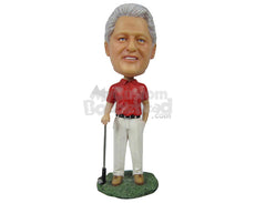 Custom Bobblehead Standing Golfer Posing For Pictures - Sports & Hobbies Golfing Personalized Bobblehead & Cake Topper