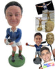 Custom Bobblehead Female Rugby Player Receiving The Ball - Sports & Hobbies Football Personalized Bobblehead & Cake Topper