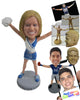 Custom Bobblehead Sexy Cheerleader Wearing Short Casual Outfit Cheering For Her Team - Sports & Hobbies Cheerleading Personalized Bobblehead & Cake Topper