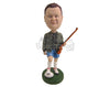 Custom Bobblehead Male Hunter With A Riffle In Hand Ready To Go For A Hunt - Sports & Hobbies Hunting & Outdoors Personalized Bobblehead & Cake Topper