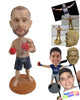 Custom Bobblehead Male Boxing Player Wearing Shorts Ready For The Challenge - Sports & Hobbies Boxing & Martial Arts Personalized Bobblehead & Cake Topper