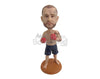 Custom Bobblehead Male Boxing Player Wearing Shorts Ready For The Challenge - Sports & Hobbies Boxing & Martial Arts Personalized Bobblehead & Cake Topper