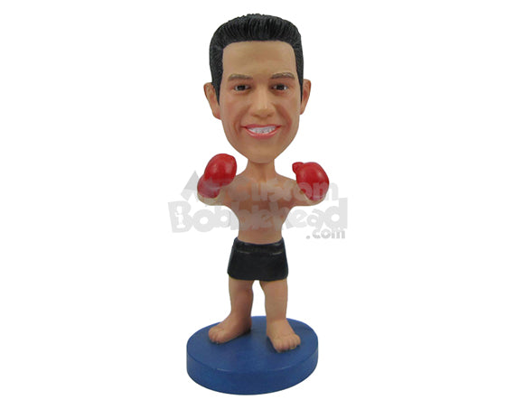 Custom Bobblehead Heavy Weight Boxer Ready For A Fight - Sports & Hobbies Boxing & Martial Arts Personalized Bobblehead & Cake Topper