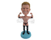Custom Bobblehead Male Body Builder Is Giving A Strong Pose - Sports & Hobbies Weight Lifting & Body Building Personalized Bobblehead & Cake Topper