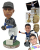 Custom Bobblehead Male Baseball Player About To Pitch The Ball - Sports & Hobbies Baseball & Softball Personalized Bobblehead & Cake Topper