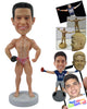 Custom Bobblehead Muscular Body Builder Showing Off His Guns - Sports & Hobbies Weight Lifting & Body Building Personalized Bobblehead & Cake Topper