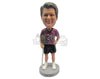 Custom Bobblehead Male Field Hockey Player Posing For Picture Next To His Stick - Sports & Hobbies Ice & Field Hockey Personalized Bobblehead & Cake Topper