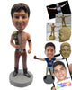 Custom Bobblehead Muscular Wrestler With Championship Belt Over His Shoulder - Sports & Hobbies Boxing & Martial Arts Personalized Bobblehead & Cake Topper