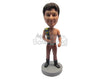 Custom Bobblehead Muscular Wrestler With Championship Belt Over His Shoulder - Sports & Hobbies Boxing & Martial Arts Personalized Bobblehead & Cake Topper