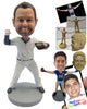 Custom Bobblehead Cool Dude Baseball Pitcher About To Throw The Ball - Sports & Hobbies Baseball & Softball Personalized Bobblehead & Cake Topper