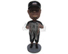 Custom Bobblehead Young Fisherman Wearing Casual Outfit Catching 2 Large Fish - Sports & Hobbies Fishing Personalized Bobblehead & Cake Topper