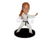 Custom Bobblehead Charming Female Karate Girl Practicing Karate Move - Sports & Hobbies Boxing & Martial Arts Personalized Bobblehead & Cake Topper