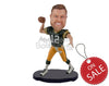 Custom Bobblehead Strong Male Football Player Throwing The Ball To His Teammate - Sports & Hobbies Football Personalized Bobblehead & Cake Topper