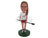 Custom Bobblehead Female Field Hockey Player Posing With Her Stick - Sports & Hobbies Ice & Field Hockey Personalized Bobblehead & Cake Topper