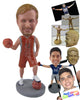Custom Bobblehead Tall Basketball Dude With One Ball In Hand And One Under His Feet - Sports & Hobbies Basketball Personalized Bobblehead & Cake Topper