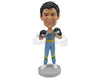 Custom Bobblehead Freestyle Boxer Ready To Punch You Hard - Sports & Hobbies Boxing & Martial Arts Personalized Bobblehead & Cake Topper