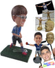 Custom Bobblehead Male Soccer Player Running With The Ball Between Feet - Sports & Hobbies Soccer Personalized Bobblehead & Cake Topper