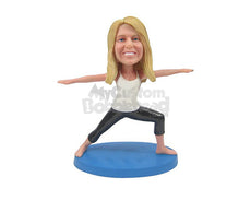 Custom Bobblehead Sexy Yoga Girl Busy Doing Yoga - Sports & Hobbies Yoga & Relaxation Personalized Bobblehead & Cake Topper