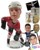 Custom Bobblehead Male Ice Hockey Player Trying To Win Back The Ball - Sports & Hobbies Ice & Field Hockey Personalized Bobblehead & Cake Topper