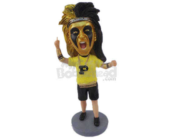 Custom Bobblehead Basketball Male Cheerleader Giving It All For The Team - Sports & Hobbies Cheerleading Personalized Bobblehead & Cake Topper