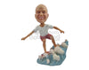 Custom Bobblehead Super Duper Cool Surfer Surfing A Big Wave - Sports & Hobbies Surfing & Water Sports Personalized Bobblehead & Cake Topper